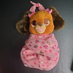 Disney Parks Babies Baby Fifi Minnie's Dog Puppy Plush W/ Pink Swaddle Blanket
